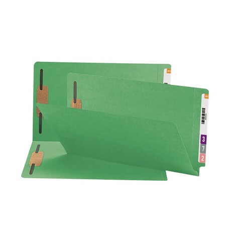 Smead Color Fastener Folder, 3/4" Exp, Legal, 50/BX, Green PK SMD28140